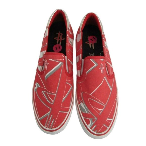 NBA Lab Houston Rockets Slip On Canvas Shoes Sneakers Men's Size 11 - Picture 6 of 9